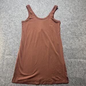 Lululemon Dress Womens 8 Brown Tank Sleeveless Lightweight Lounge Side Slit Logo